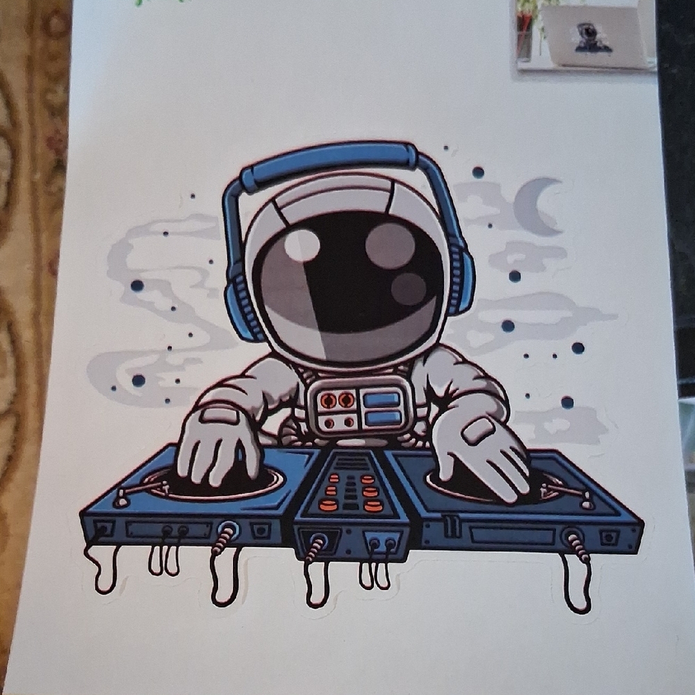 LAPTOP STICKER SPACEMAN MUSIC